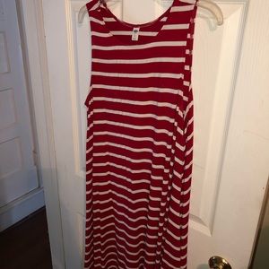 Red & White Striped Tank Dress